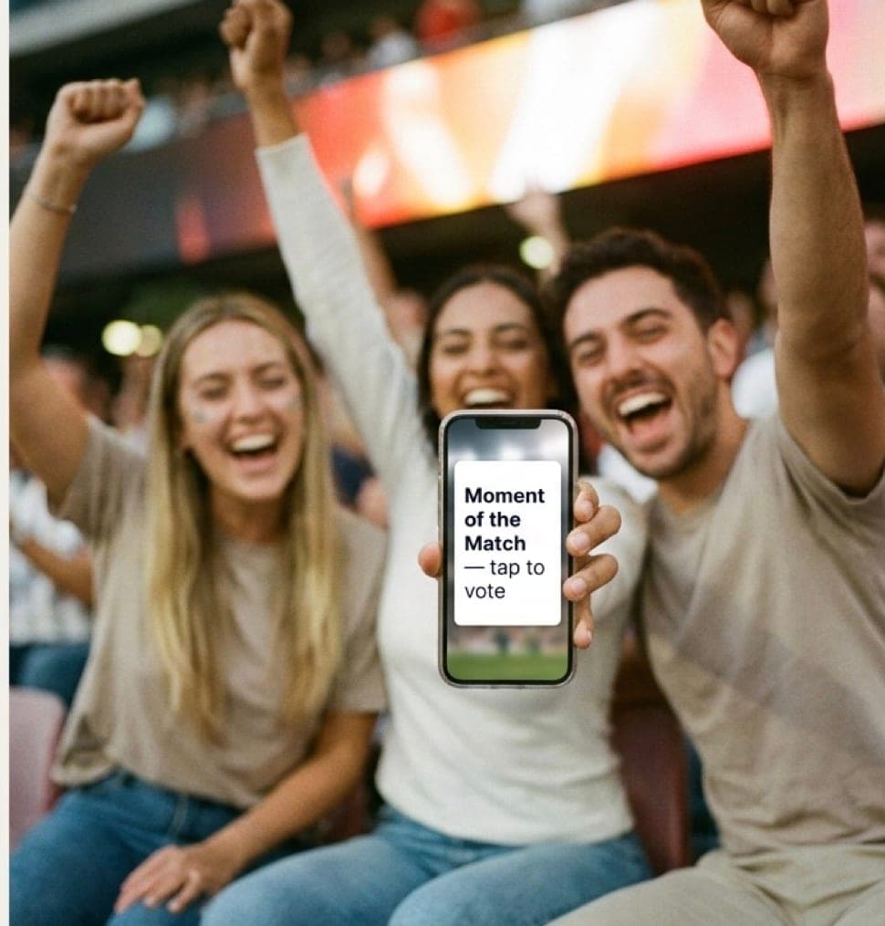 Fans voting on the moment of the match from their seats
